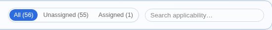 Assignment filter — All (56) / Unassigned (55) / Assigned (1)